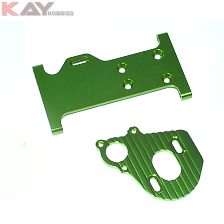 AX10 Aluminium Motorplatte + Mittelgetriebe Platte (Gr�n)