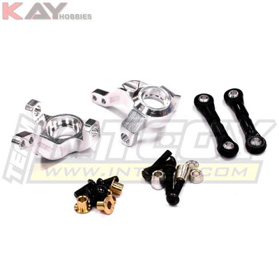 Aluminium Radtr�ger hinten&Lock Linkage f�r Axial SCX-10 silber