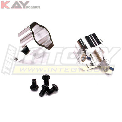 Aluminium Castor Blocks/ C Hubs f�r Axial SCX-10 silber (2)