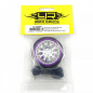 Preview: Yeah Racing Aluminum Transmitter Steering Wheel Set Blue Type A For Futaba KO Sanwa Flysky NB4 - Silver / Purple