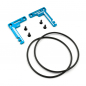 Preview: Yeah Racing Aluminum Short Battery Holder Set blue For Tamiya TT02 Series