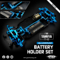 Preview: Yeah Racing Aluminum Short Battery Holder Set blue For Tamiya TT02 Series