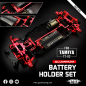 Preview: Yeah Racing  Aluminum Short Battery Holder Set red For Tamiya TT02 Series