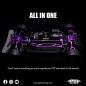 Preview: Yeah Racing Magenta Aluminium Conversion Set für Tamiya TT02 Purple