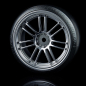 Preview: MST 1/10 Drift Räderset Set - Flat silver RE30 wheel (+3) w/ CS-R tire (soft) (4)