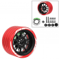 Preview: Aluminium-Lenkrad für RC-Fernsteuerungen Rot – Sanwa, Futaba, FlySky, WFLY