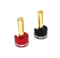 Preview: LOWPRO Heatsink Bullet Plug Grips with 4mm Bullets (Black/Red)