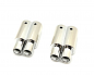 Preview: Double exhaust set 2x round chrome for 1/10 Onroad