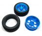 Preview: 1/10 On Road Blue Alu Car Wheels Rubber Tyres 4pcs/set