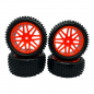 Preview: 1/10 Off-Road Buggy Reifen-/Felgenset (Rot)