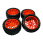Preview: 1/10 Off-Road Buggy Reifen-/Felgenset (Rot)