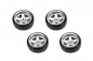 Preview: Drift-Reifen auf Felge 5-Speichen matt-silber (4) 1/10 Drift (2,4,6,8mm Offset, 12mm Radsechskant)