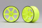 Preview: Yokomo Racing Performer Offset 6mm High Traction Felge 2 Stück Gelb for 1/10 RC RWD Drift Car