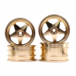 Preview: Yeah Racing Aluminum CNC 5 Spoke Rim Set Gold For Tamiya 4WD Buggy