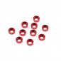 Preview: Yeah Racing  Aluminum M3 Flat Head Countersunk Washer Red 10 pcs