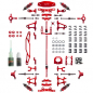 Preview: Yeah Racing Aluminum Conversion Kit Red For Tamiya TT02