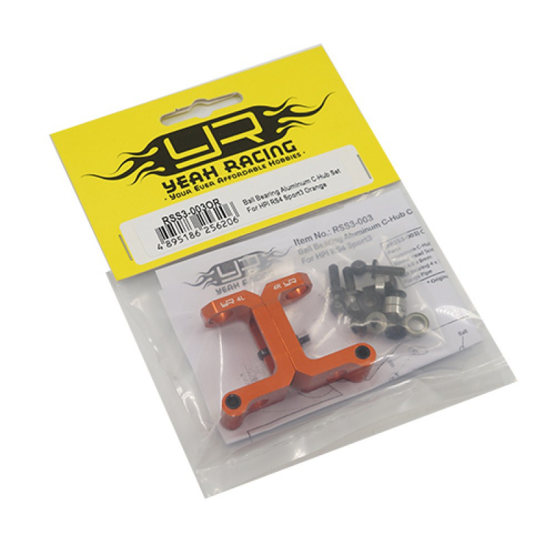 Yeah Racing Kugelgelagerter Aluminium C-Hub Satz für HPI RS4 Sport3 Orange