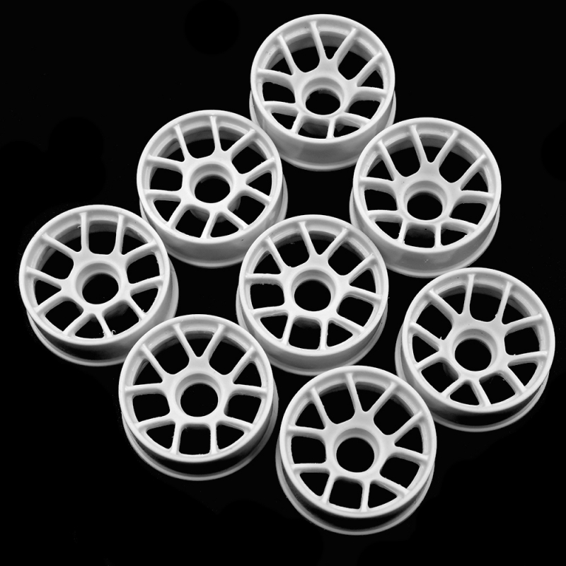 Yeah Racing Plastic Narrow Rim Set (Offset 0 +1 +2 +3) White For 1/28 RWD Mini-Z