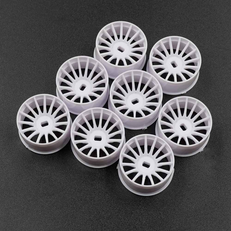 Yeah Racing Plastic Wide Rim Set 11mm (Offset 0 +1 +2 +3) White For 1/28 AWD Mini-Z