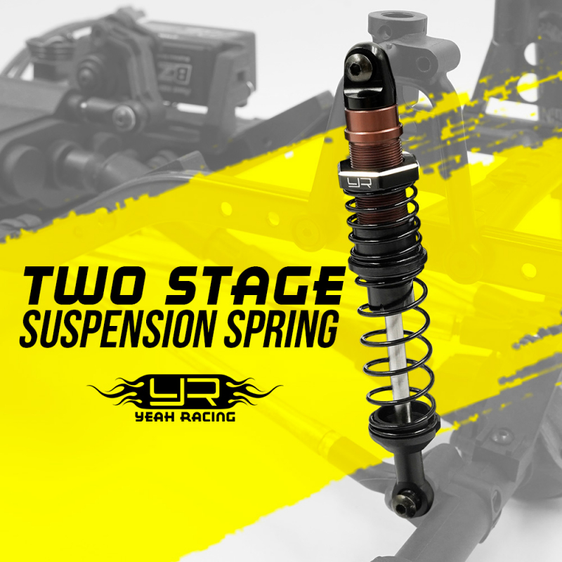 Yeah Racing Desert Cobra Dual Spring Stoßdämpfer Set (2) Rot 110mm für 1/10 Crawler Offroad