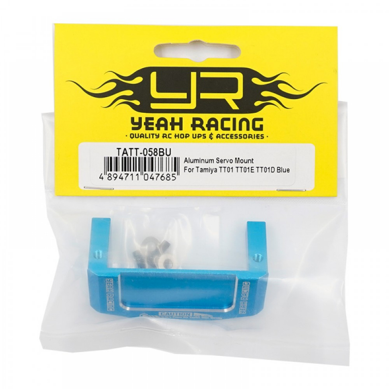 Yeah Racing Aluminium Servo/Gyrohalterung für Tamiya TT01 TT01E TT01D Blau