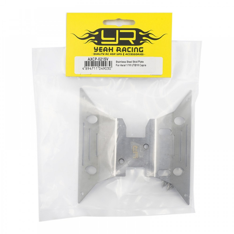 Yeah Racing Stainless Steel Skid Plate For Axial 1/18 UTB18 Capra