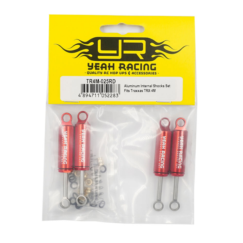 Aluminum Internal Shocks Set Fits Traxxas TRX-4M - Red