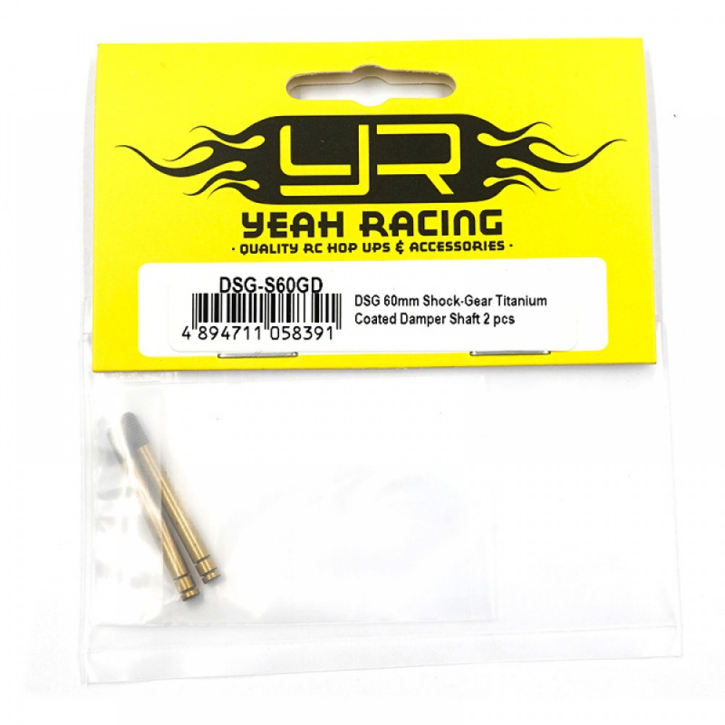 Yeah Racing DSG 60mm Shock-Gear Titanium Coated Damper Shaft 2 pcs