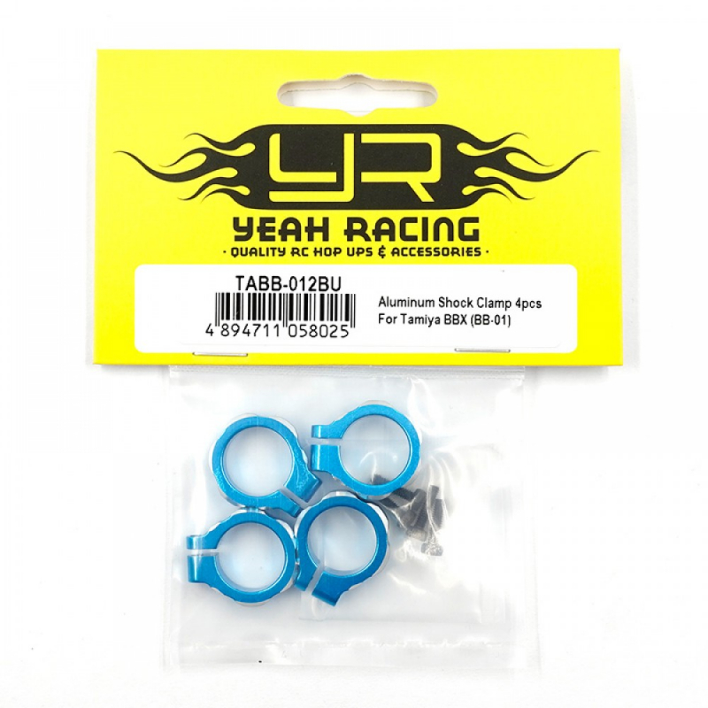 Aluminium Shock Clamp 4 Stück Blau für Tamiya BBX (BB-01)