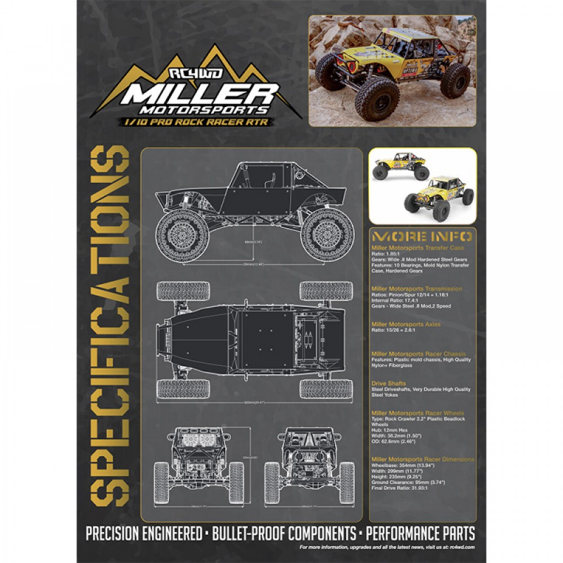 RC4WD Miller Motorsports 1/10 Pro Rock Racer RTR  Brushless Crawler