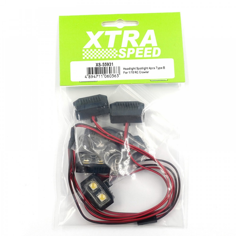 Preview: Xtra Speed Scheinwerfer Spotlights 4 Stück Typ B (5–8V) für 1/10 RC Crawler