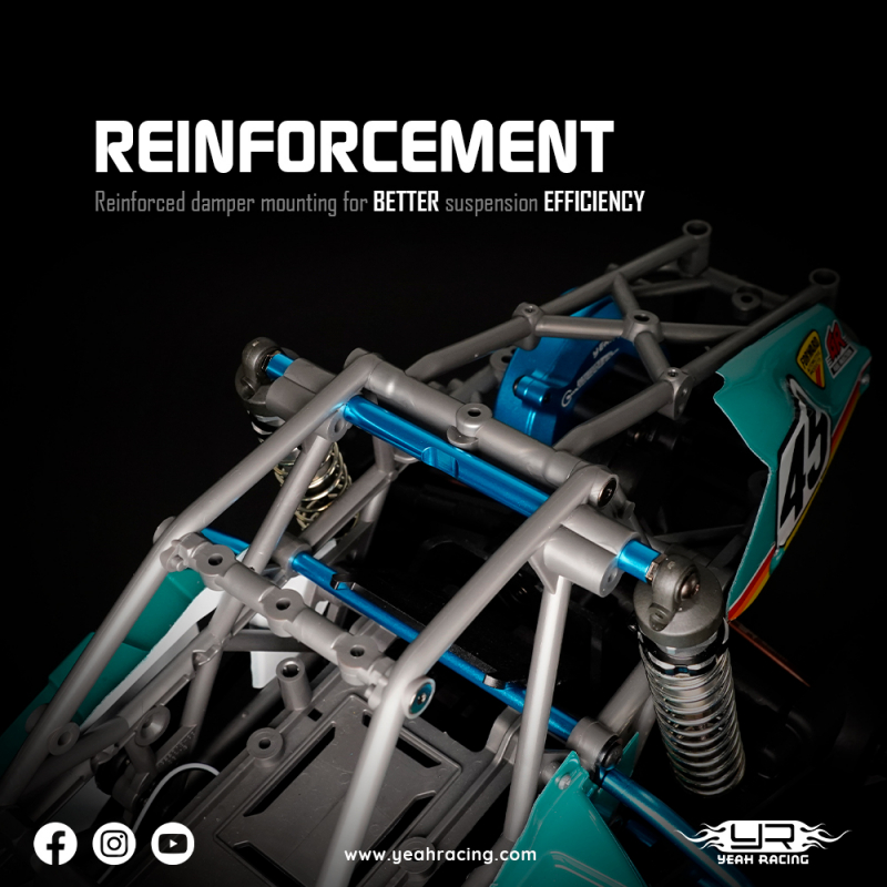 Yeah Racing Aluminium Dämpferstrebe vorne/hinten für Tamiya BBX (BB-01) Blau