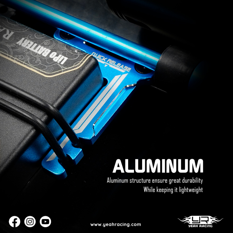 Yeah Racing Aluminum Short Battery Holder Set blue For Tamiya TT02 Series