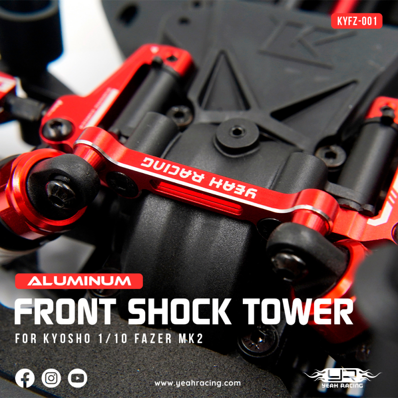 Yeah Racing Aluminium Schock Tower vorne für Kyosho 1/10 Fazer Mk2 - Rot