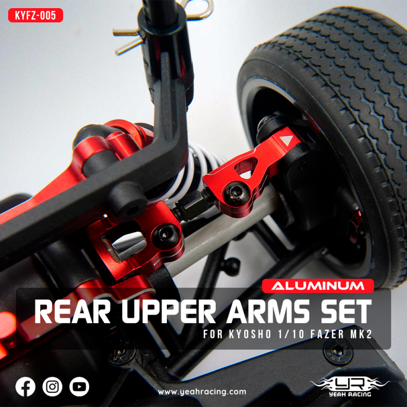 Yeah Racing Aluminum Rear Upper Arms Set For Kyosho 1/10 Fazer Mk2