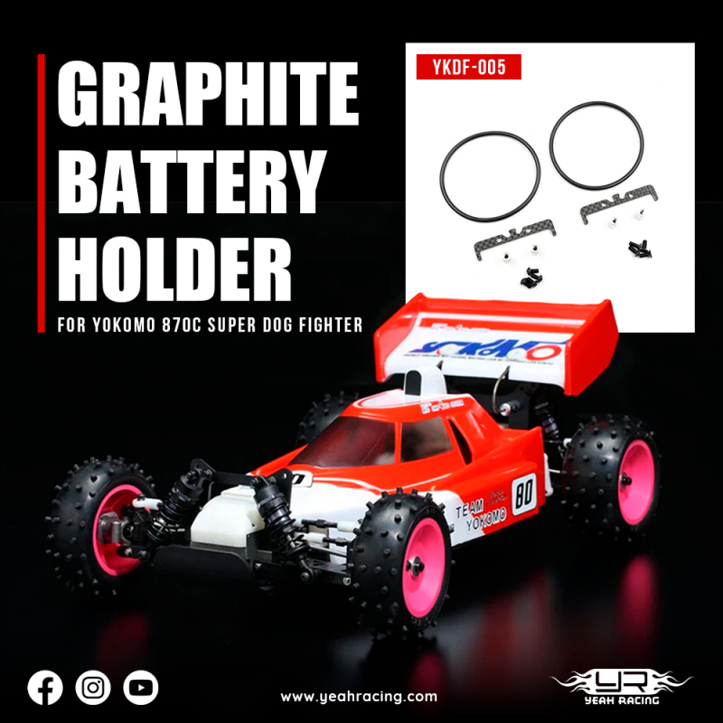 Yeah Racing Graphit Batteriehalter für Yokomo 870C Super Dog Fighter YZ10 2023