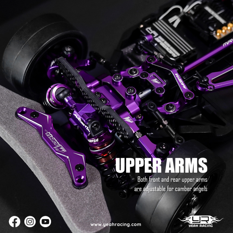 Yeah Racing Magenta Aluminium Conversion Set für Tamiya TT02 Purple