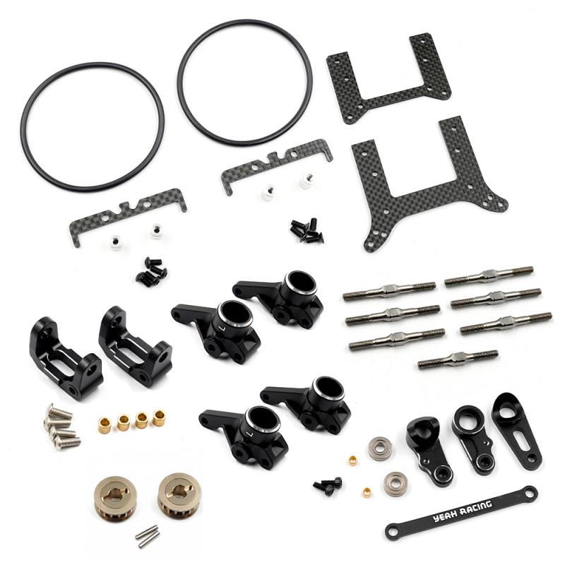 Yeah Racing Aluminum & Carbon Essential Conversion Kit Black For Yokomo 870C Super Dog Fighter YZ10 2023