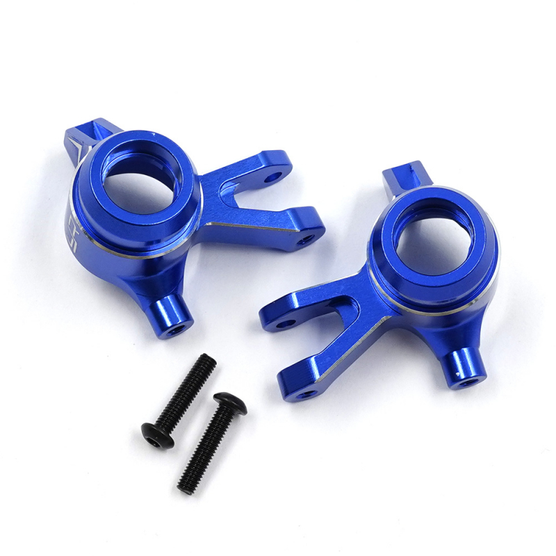 Yeah Racing Aluminium Achsschenkelsatz vorne Blau für Traxxas Mini Maxx, Mini XRT