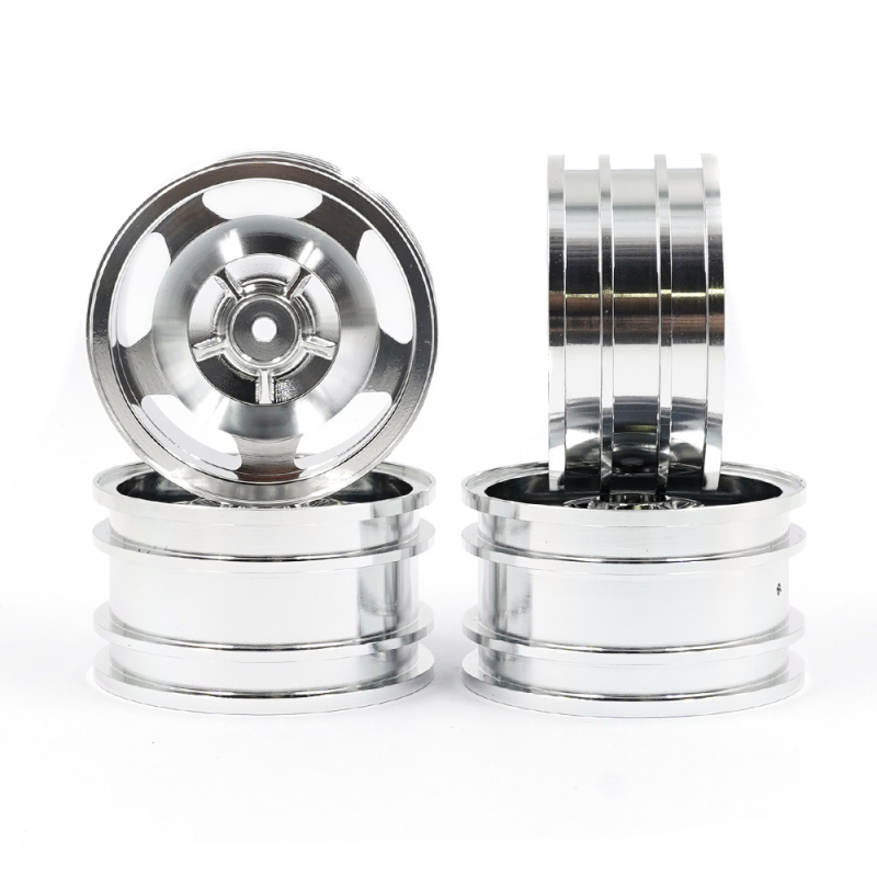 Yeah Racing Aluminium CNC Felgen Silber (4WD) für Tamiya TT-02B Top Force Super Avante (TD4)