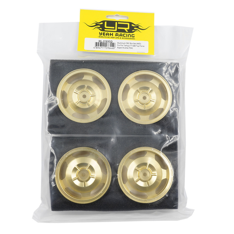 Yeah Racing Aluminum CNC Rim Set (4WD) For Tamiya TT-02B Top Force Super Avante (TD4)