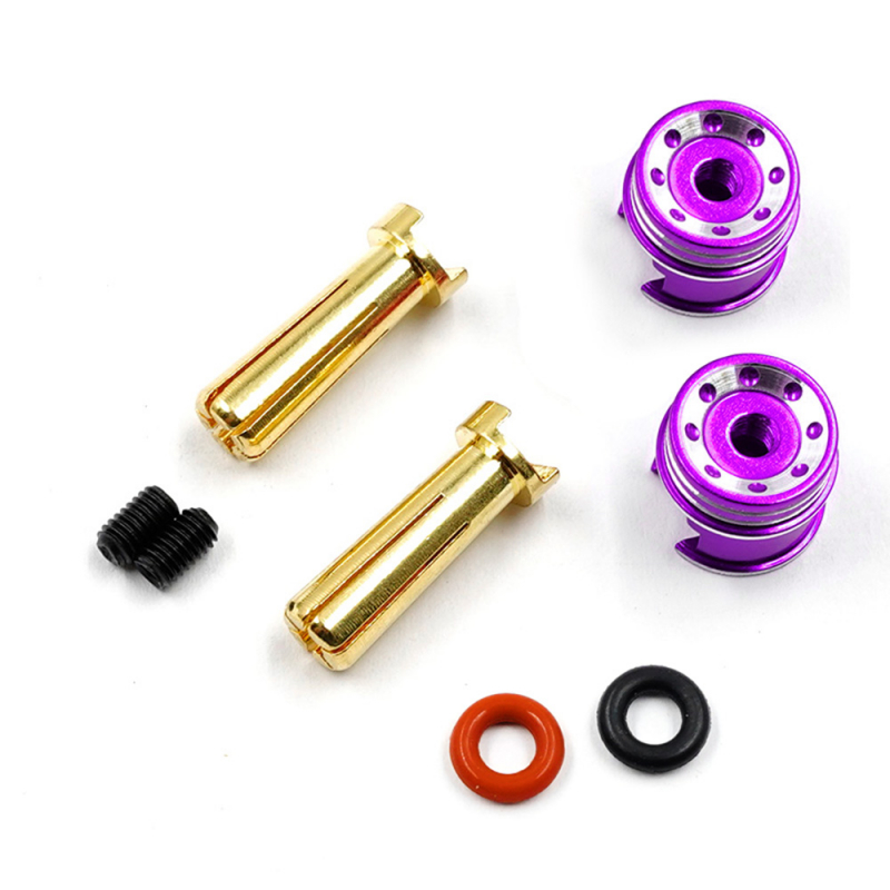 Yeah Racing Aluminum Grips 5mm Bullet Plug für Akku - Purple