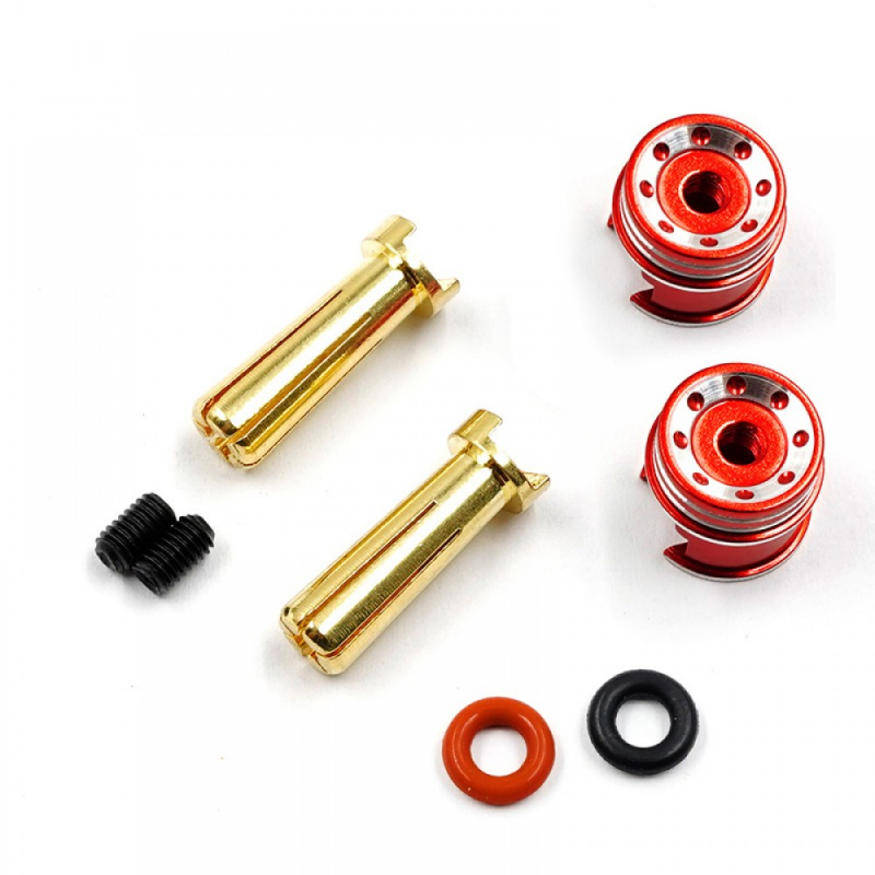 Yeah Racing Aluminum Grips 5mm Bullet Plug für Akku - Rot