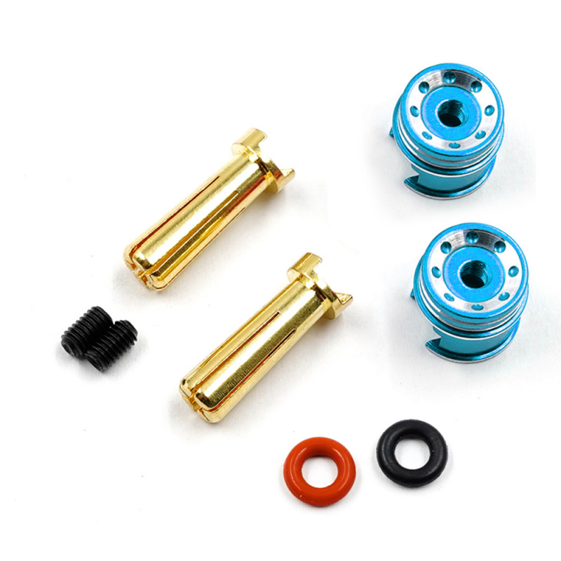 Yeah Racing Aluminum Grips 5mm Bullet Plug für Akku - Blau