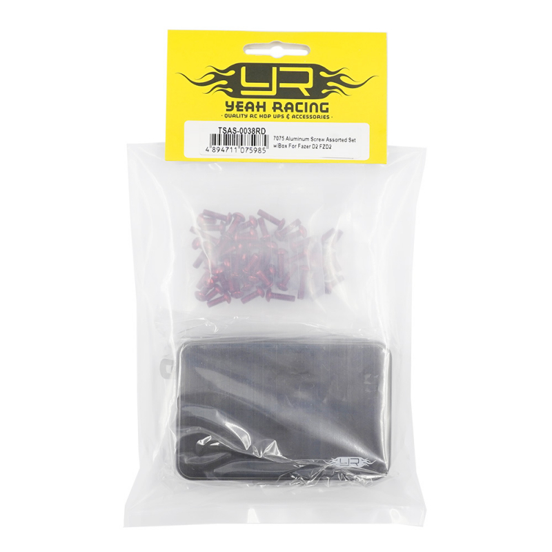 Yeah Racing 7075 Aluminum Screw Assorted Set w/Box For Kyosho Fazer D2 FZD2 - Red