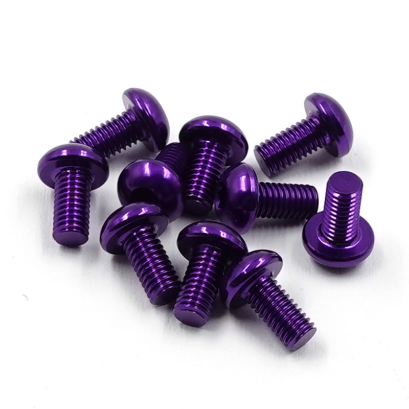 Yeah Racing Linsenkopfschraube puple 7075 Aluminium 3x6mm (10)