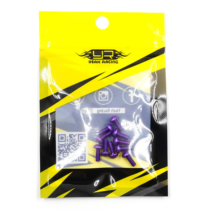 Yeah Racing Linsenkopfschraube purple 7075 Aluminium 3x8mm (10)
