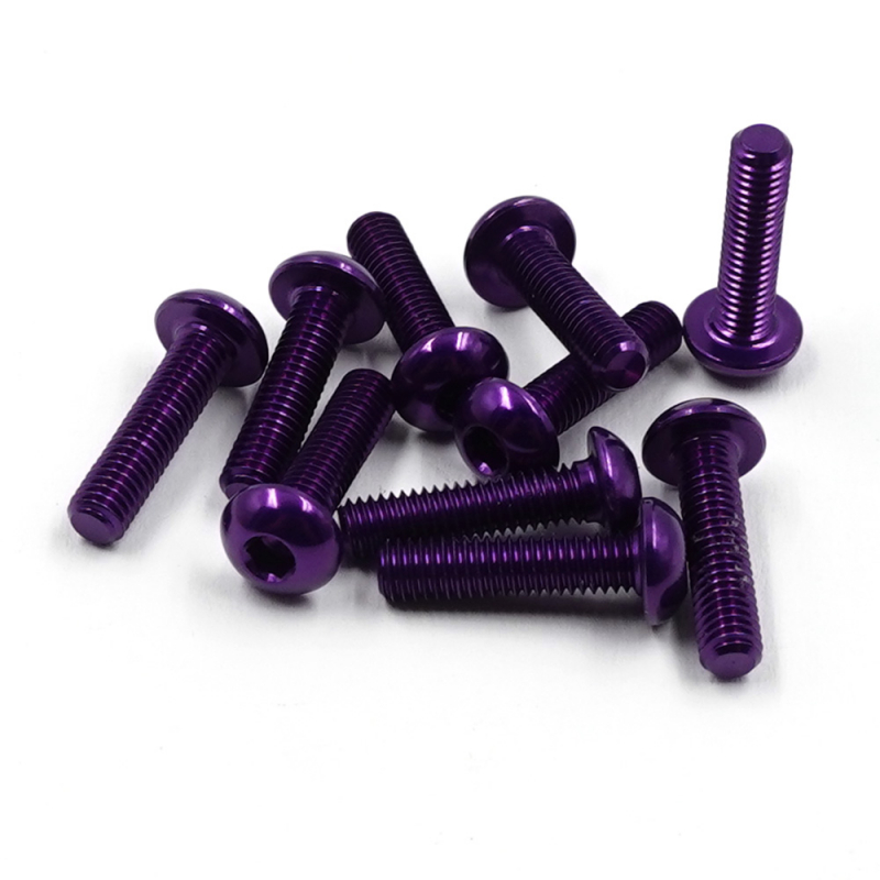 Yeah Racing Linsenkopfschraube purple 7075 Aluminium 3x10mm (10)
