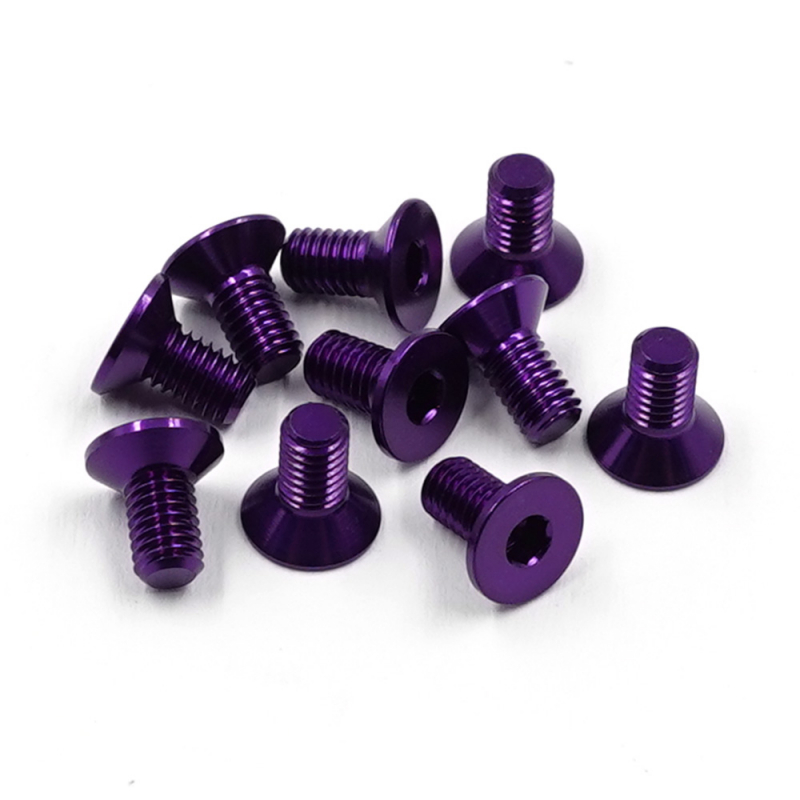 Yeah Racing Yeah Racing Senkkopfschraube purple 7075 Aluminium 3x6mm (10)
