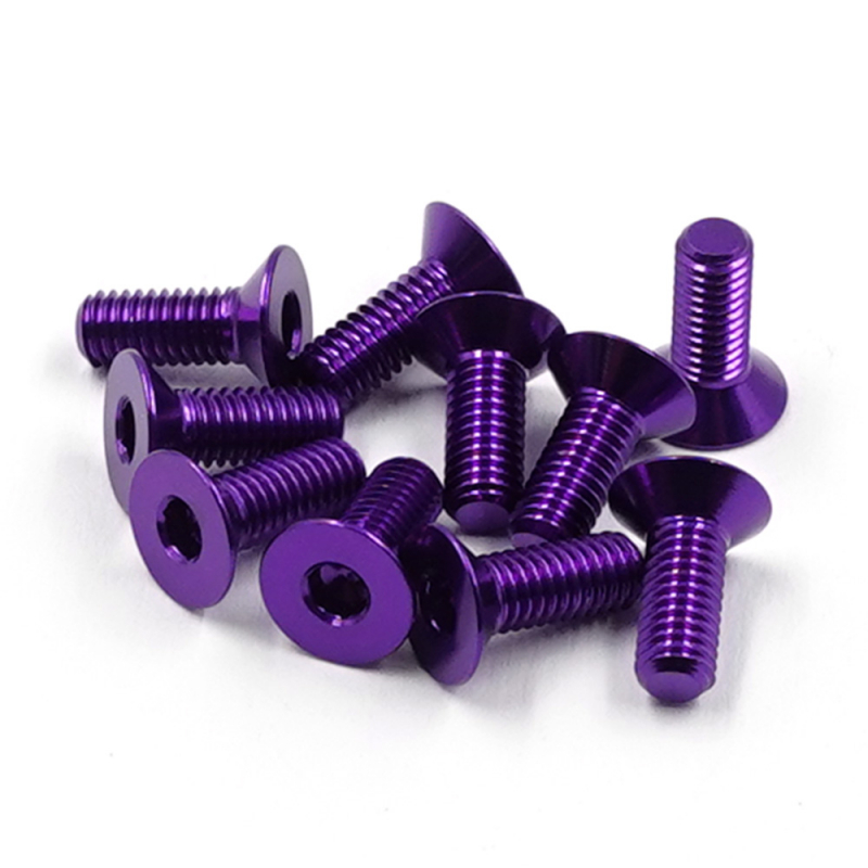 Yeah Racing Senkkopfschraube purple 7075 Aluminium 3x8mm (10)